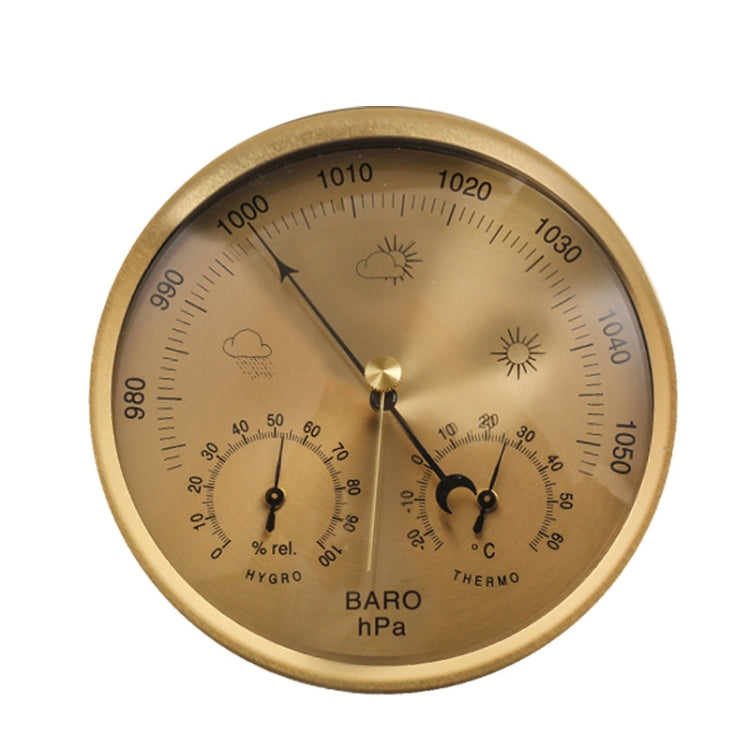 THB9392 Wall Mounted Digital Thermometer Hygrometer Household High Accuracy Pressure Gauge Air Weather Instrument Barometer, THB9392 (Gold), THB9392 132mm THB9392 (Gold) Gold