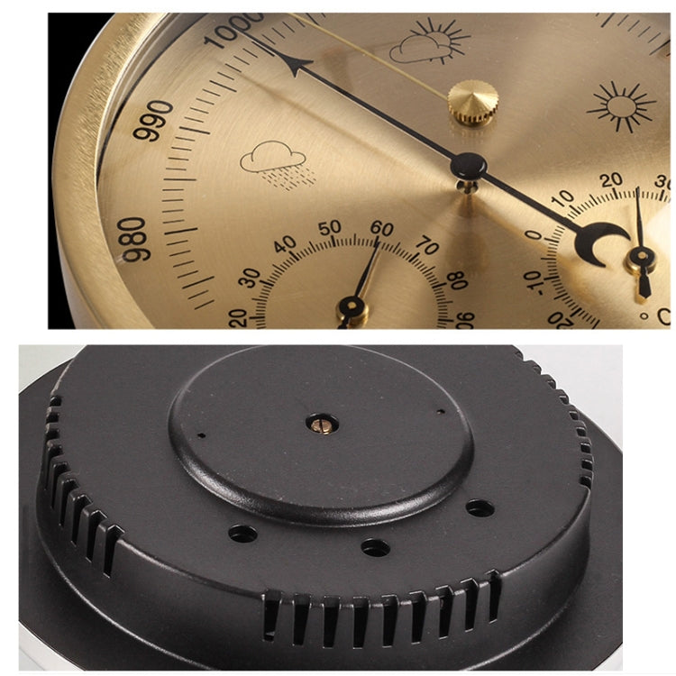 THB9392 Wall Mounted Digital Thermometer Hygrometer Household High Accuracy Pressure Gauge Air Weather Instrument Barometer, THB9392 (Gold), THB9392 132mm