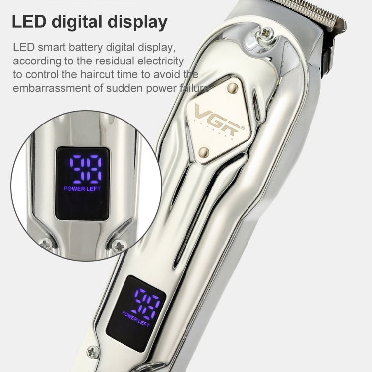 VGR V-261 8W USB Metal Professional Hair Clipper with LED Digital Display, V-261 (Gold), V-261 (Silver)