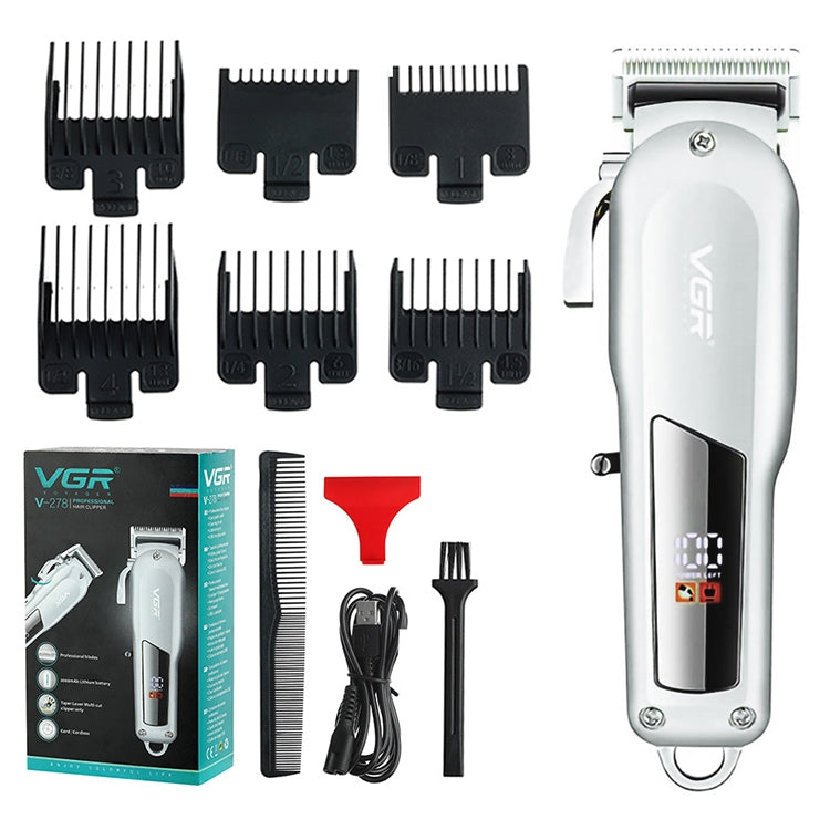 VGR V-278 10W USB Metal Electric Hair Clipper with LED Digital Display, V-278 (Gold), V-278 (Silver)