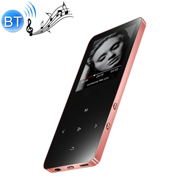 1.8 inch Touch Screen Metal Bluetooth MP3 MP4 Hifi Sound Music Player, Rose Gold, Black