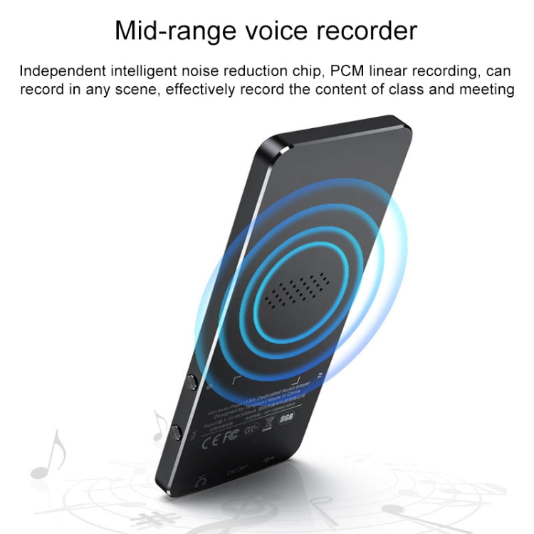 1.8 inch Touch Screen Metal Bluetooth MP3 MP4 Hifi Sound Music Player, Black, Rose Gold