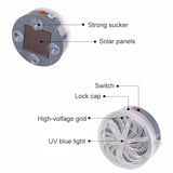 Solar Powered Mosquito Killer Home Insect Pest Killer UV Light Lamp Outdoor Indoor Mosquito Bug Zapper Repellent, Zapper Repellent