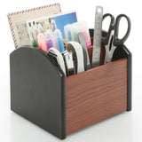 4-compartment Wooden Storage Box Pen Holder, Pen Holder