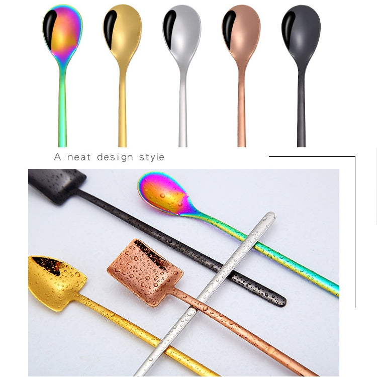 2 PCS Stainless Steel Spoon Creative Coffee Spoon Bar Ice Spoon Gold Plated Long Stirring Spoon, Round Spoon Silver, Pointed Spoon Silver, Square Spoon Silver, Round Spoon Gold, Pointed Spoon Gold, Square Spoon Gold, Round Spoon Rose Gold              ...