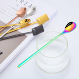 2 PCS Stainless Steel Spoon Creative Coffee Spoon Bar Ice Spoon Gold Plated Long Stirring Spoon, Round Spoon Silver, Pointed Spoon Silver, Square Spoon Silver, Round Spoon Gold, Pointed Spoon Gold, Square Spoon Gold, Round Spoon Rose Gold              ...