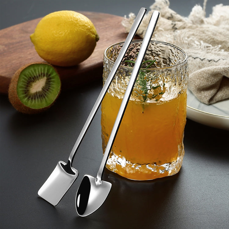 2 PCS Stainless Steel Spoon Creative Coffee Spoon Bar Ice Spoon Gold Plated Long Stirring Spoon, Round Spoon Silver, Pointed Spoon Silver, Square Spoon Silver, Round Spoon Gold, Pointed Spoon Gold, Square Spoon Gold, Round Spoon Rose Gold              ...