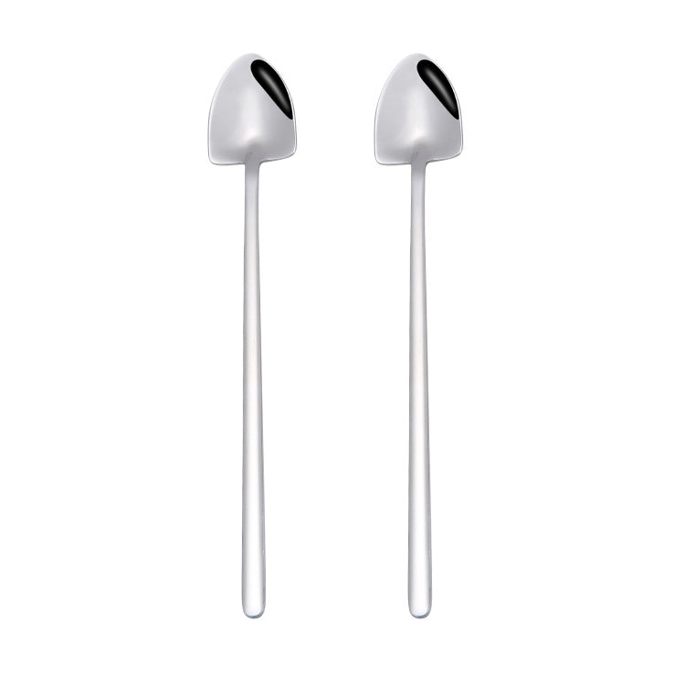 2 PCS Stainless Steel Spoon Creative Coffee Spoon Bar Ice Spoon Gold Plated Long Stirring Spoon, Round Spoon Silver, Pointed Spoon Silver, Square Spoon Silver, Round Spoon Gold, Pointed Spoon Gold, Square Spoon Gold, Round Spoon Rose Gold              ... Pointed Spoon Silver
