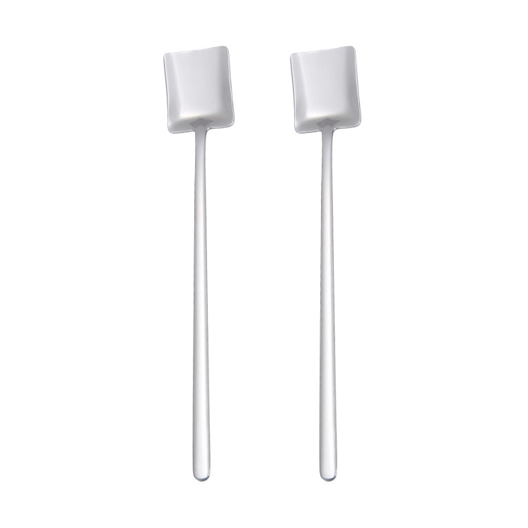 2 PCS Stainless Steel Spoon Creative Coffee Spoon Bar Ice Spoon Gold Plated Long Stirring Spoon, Round Spoon Silver, Pointed Spoon Silver, Square Spoon Silver, Round Spoon Gold, Pointed Spoon Gold, Square Spoon Gold, Round Spoon Rose Gold              ... Square Spoon Silver