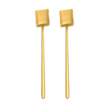2 PCS Stainless Steel Spoon Creative Coffee Spoon Bar Ice Spoon Gold Plated Long Stirring Spoon, Pointed Spoon Silver, Square Spoon Silver, Round Spoon Gold, Pointed Spoon Gold, Square Spoon Gold, Pointed Spoon Rose Gold, Square Spoon Rose Gold