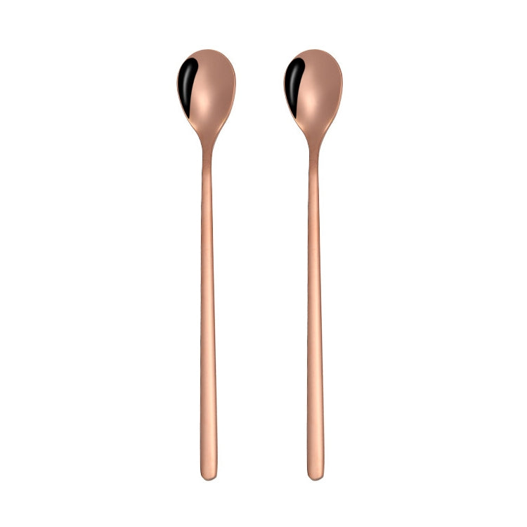 2 PCS Stainless Steel Spoon Creative Coffee Spoon Bar Ice Spoon Gold Plated Long Stirring Spoon, Round Spoon Silver, Pointed Spoon Silver, Square Spoon Silver, Round Spoon Gold, Pointed Spoon Gold, Square Spoon Gold, Round Spoon Rose Gold              ... Round Spoon Rose Gold