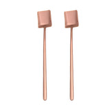 2 PCS Stainless Steel Spoon Creative Coffee Spoon Bar Ice Spoon Gold Plated Long Stirring Spoon, Pointed Spoon Silver, Square Spoon Silver, Round Spoon Gold, Pointed Spoon Gold, Square Spoon Gold, Pointed Spoon Rose Gold, Square Spoon Rose Gold