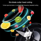 Multifunctional Juicer Rotatory Extractor Cup Portable USB Charge Juicer Blender with 6 Blades, Black, Pink, Blue