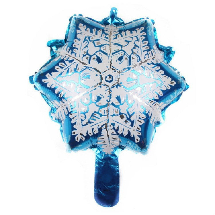 5 PCS Snowflake Shaped Holiday Decoration Aluminum Film Balloon, 32×36cm Mini Snowflake, 29×40cm Mini Snowflake, 45×45cm Snowflake, 73×73cm Large Snowflake