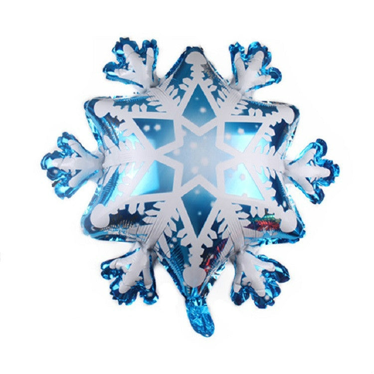 5 PCS Snowflake Shaped Holiday Decoration Aluminum Film Balloon, 32×36cm Mini Snowflake, 29×40cm Mini Snowflake, 45×45cm Snowflake, 73×73cm Large Snowflake