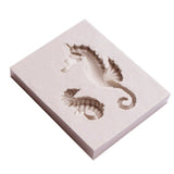 2 PCS Hippocampus DIY Modeling Mold Fondant Silicone Cake Chocolate Mold Baking Tool, Hippocampus Shape(Pink), Hippocampus Shape(Gray)