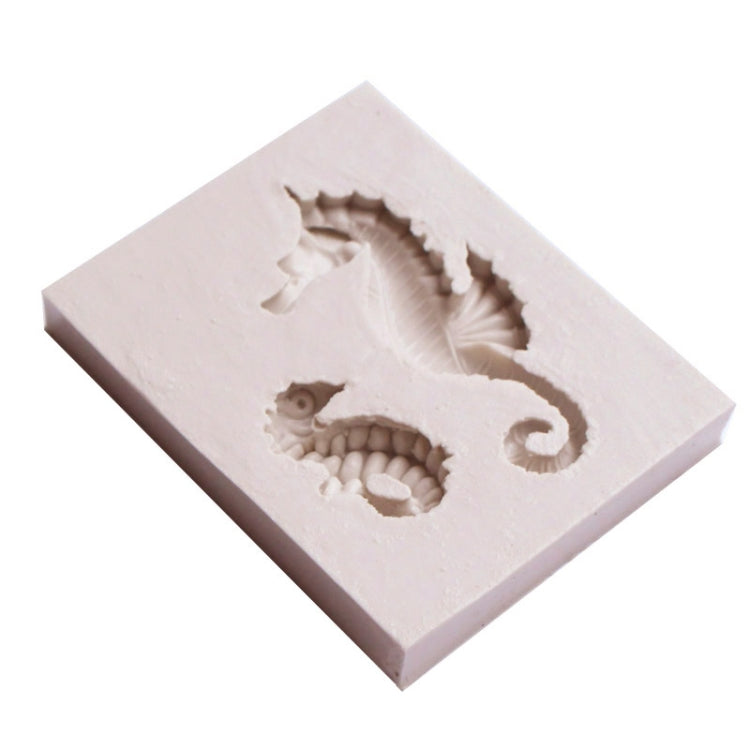 2 PCS Hippocampus DIY Modeling Mold Fondant Silicone Cake Chocolate Mold Baking Tool, Hippocampus Shape(Pink), Hippocampus Shape(Gray)