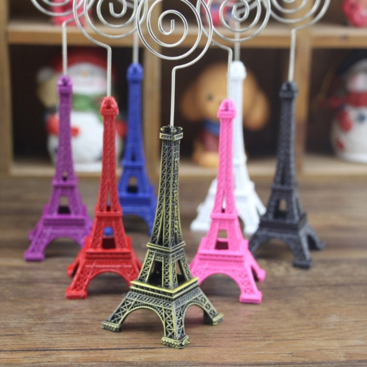 Mini Eiffel Tower Shape Desktop Statue Information Notecard Holder Photo Clip Home Art Deco Gift, Random Color Delivery, Eiffel Tower Shape Card Holder