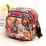 Women Shoulder Bag Waterproof Nylon Handbag Multilayer Crossbody Bag Dream safflower