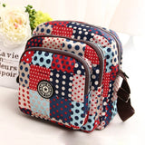 Women Shoulder Bag Waterproof Nylon Handbag Multilayer Crossbody Bag lattice dot