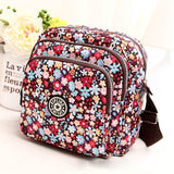 Women Shoulder Bag Waterproof Nylon Handbag Multilayer Crossbody Bag Colorful flower