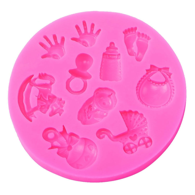 2 PCS Baby Hand Foot Shape DIY Mold Fondant Silicone Cake Chocolate Mold Baking Tool, Foot Shape Foot Shape
