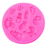 2 PCS Baby Hand Foot Shape DIY Mold Fondant Silicone Cake Chocolate Mold Baking Tool, Foot Shape Foot Shape
