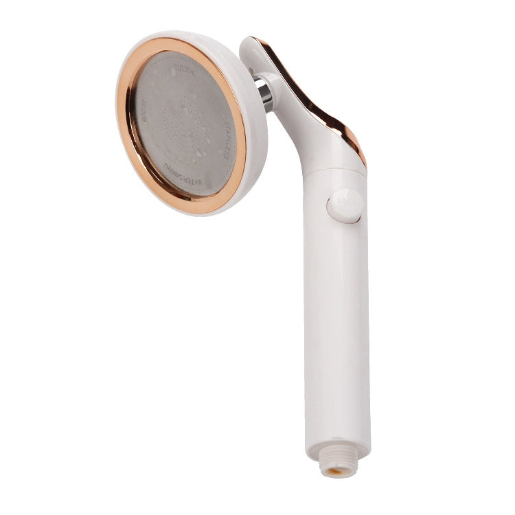 Universal Pressurized One-touch Water Stop Hand Shower Head, White Color Gold, Silver Color Gold White Color Gold