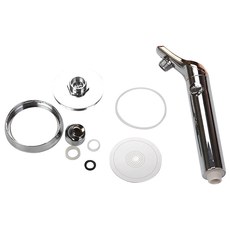 Universal Pressurized One-touch Water Stop Hand Shower Head, White Color Gold, Silver Color Gold