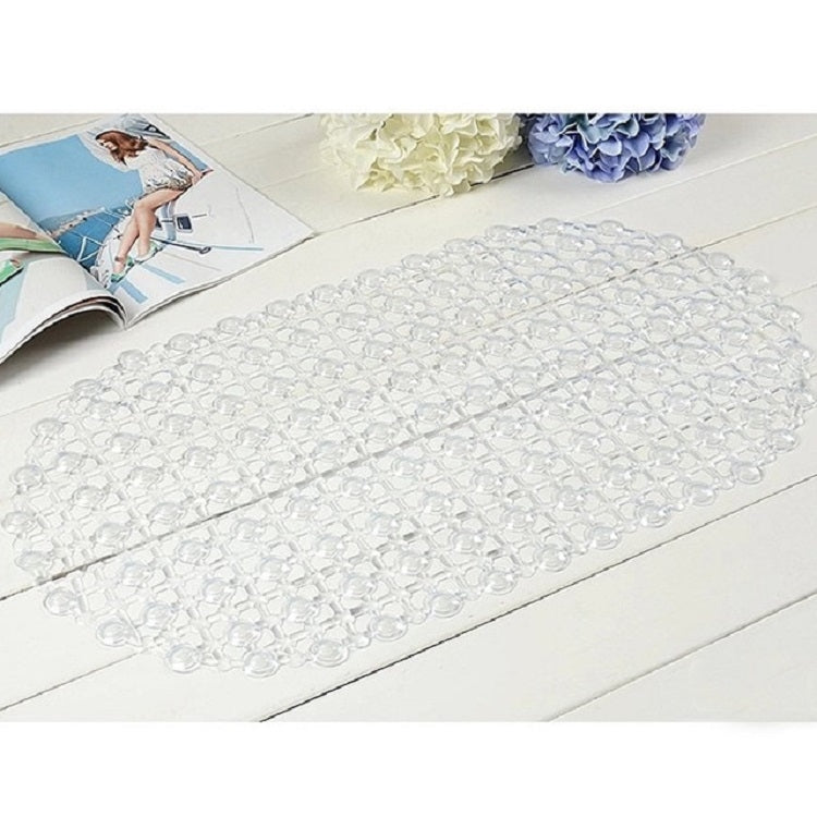 Waterdrop Bathroom Mat with Suction Cup Massage Foot Mat Bathtub Anti-slip Mat Transparent White