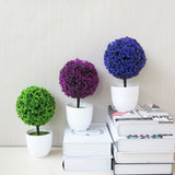 Desktop Simulation Plant Mini Grass Ball Bonsai Decorated Plastic Flower Cherry Blossom Snowball Artificial Flowers