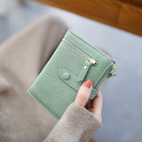 Women Two-folding Wallet Multi-function Clutch Bag Small Wallet, Two-folding Green, Two-folding Black Two-folding Green Green