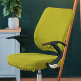 Universal Stretch Office Chair Cover, Back Cover + Cushion Cover Back Cover + Cushion Cover Leaf Yellow