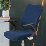Universal Stretch Office Chair Cover, Back Cover + Cushion Cover Back Cover + Cushion Cover Deep Blue