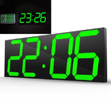 Wall Sticker LED Wall Clock Decorative Clock Creative Acrylic Mirror Clock US Plug, Remote Version Sealed Box Remote Version Sealed Box Green Font