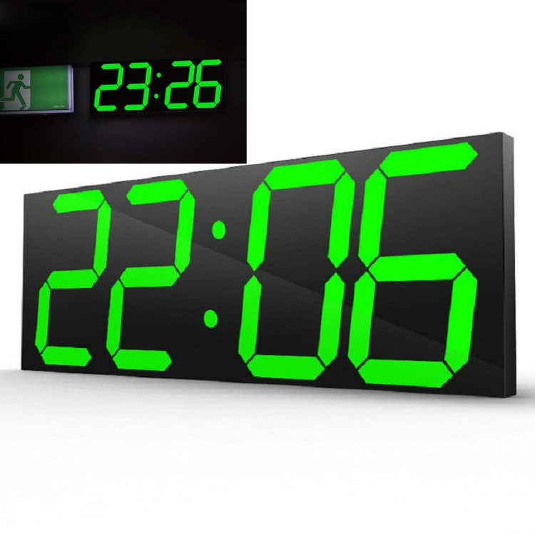 Wall Sticker LED Wall Clock Decorative Clock Creative Acrylic Mirror Clock US Plug, Remote Version Sealed Box Remote Version Sealed Box Green Font