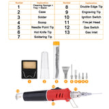 HS-1115K 10-in-1 Multifunctional Gas Soldering Iron Tool Set