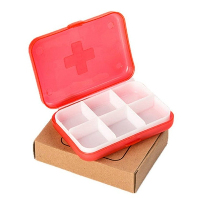 2 PCS Mini 6 Slots Portable Vitamin Medical Organizer