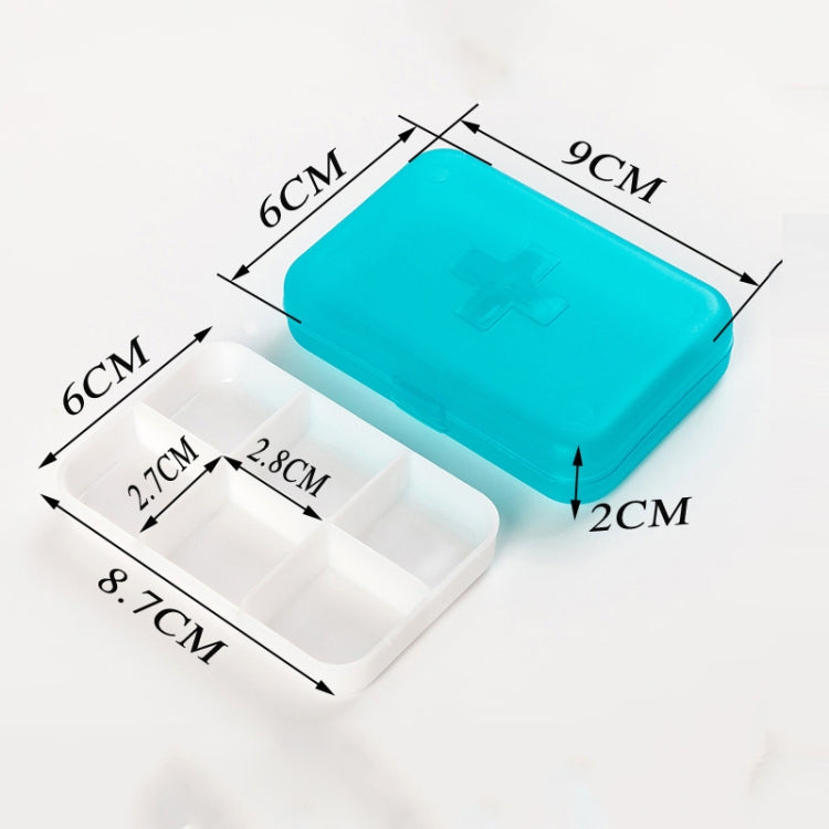 2 PCS Mini 6 Slots Portable Vitamin Medical Organizer