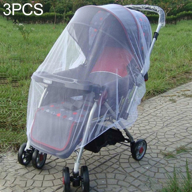 3 PCS 150cm Baby Pushchair Mosquito Insect Shield Net Safe Infants Protection Mesh Stroller Accessories Mosquito Net White