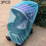3 PCS 150cm Baby Pushchair Mosquito Insect Shield Net Safe Infants Protection Mesh Stroller Accessories Mosquito Net Blue