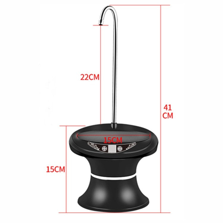 Tray Bucket Water Pump USB Rechargeable Wireless Electric Mineral Water Bucket Automatic Water Dispenser, Black, White