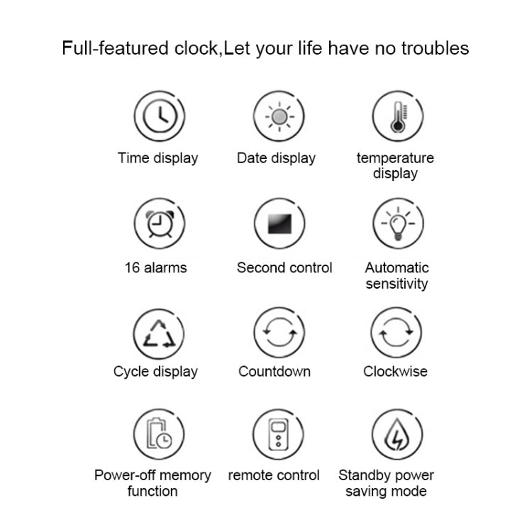 Multifunctional LED Wall Clock Creative Digital Clock, Hollow Remote Control, Sealed Box Remote Control