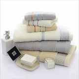3 PCS Plaid Cotton Towel Bath Set