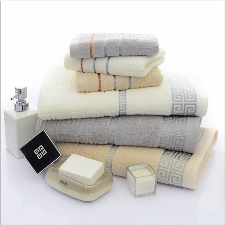3 PCS Plaid Cotton Towel Bath Set