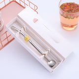 Washable Stainless Steel Straw Spoon Filter Slip Tea Tableware Cream