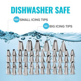 106 in 1 Cake Turntable Set Stainless Steel Decorating Mouth Cake Decorating Baking Tool, 106 PCS/Set Purple, 106 PCS/Set Blue