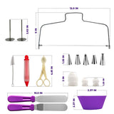 106 in 1 Cake Turntable Set Stainless Steel Decorating Mouth Cake Decorating Baking Tool, 106 PCS/Set Purple, 106 PCS/Set Blue