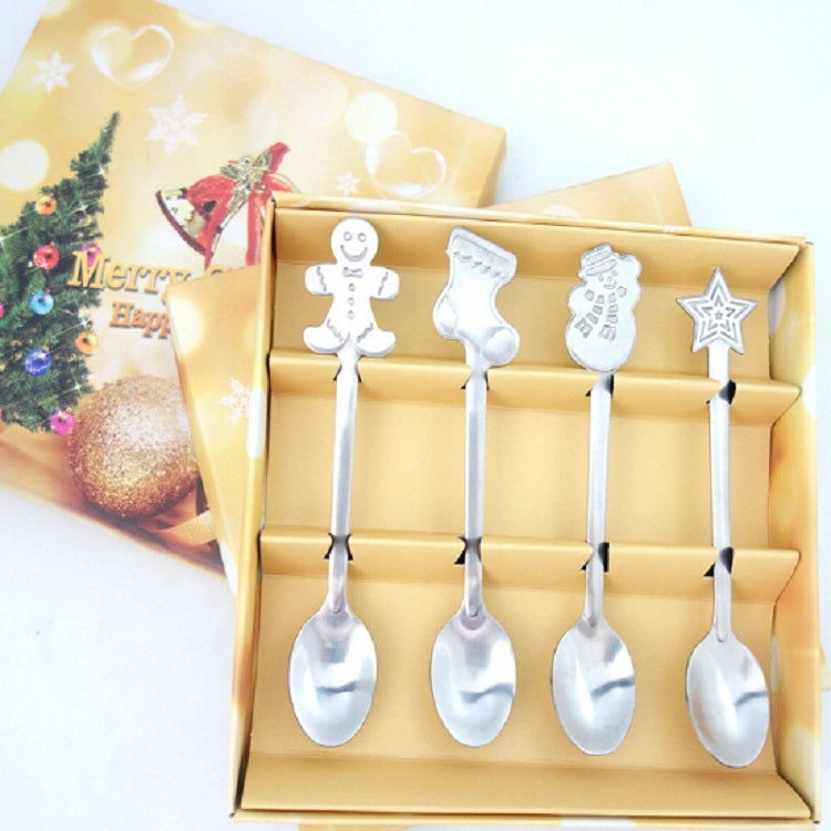 2 Sets Creative Stainless Steel Christmas Cutlery Four-piece Set Default Title