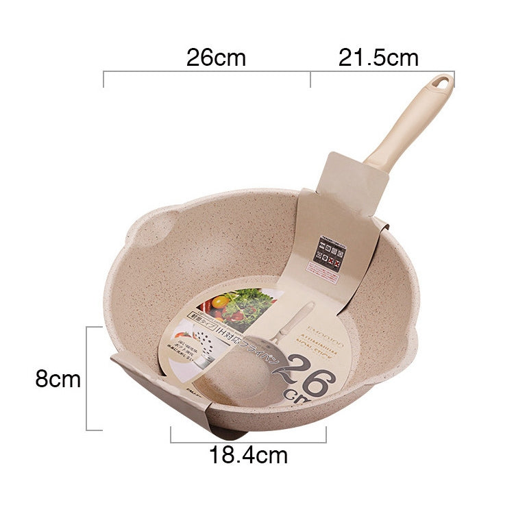 Thick Bottom Maifan Stone Household Small Frying Pan Non Stick Pan Deep Frying Pan, 20cm Black Without Cover, 20cm Beige Without Cover, 24cm Black Without Cover, 24cm Beige Without Cover, 26cm Black Without Cover, 26cm Beige Without Cover              ...